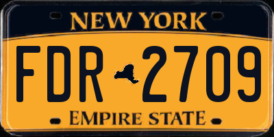 NY license plate FDR2709