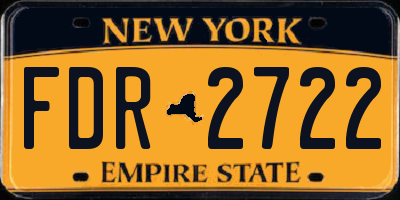 NY license plate FDR2722