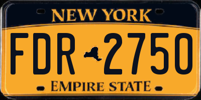 NY license plate FDR2750