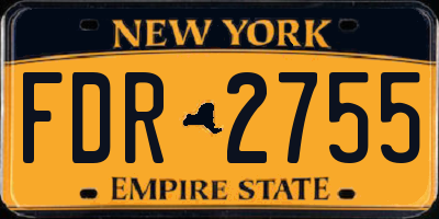 NY license plate FDR2755