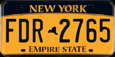 NY license plate FDR2765