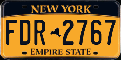 NY license plate FDR2767