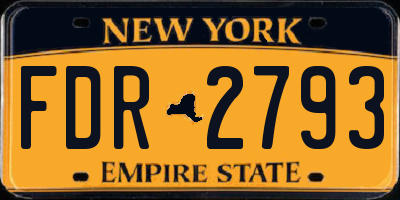NY license plate FDR2793