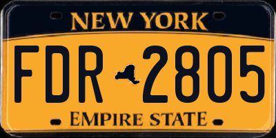 NY license plate FDR2805