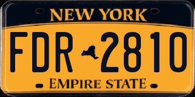NY license plate FDR2810