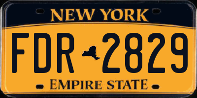 NY license plate FDR2829