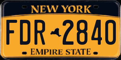 NY license plate FDR2840
