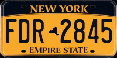NY license plate FDR2845