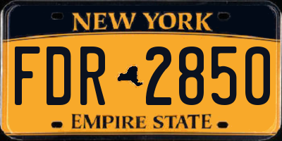 NY license plate FDR2850