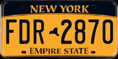 NY license plate FDR2870