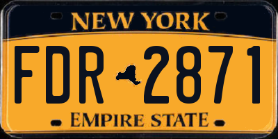 NY license plate FDR2871