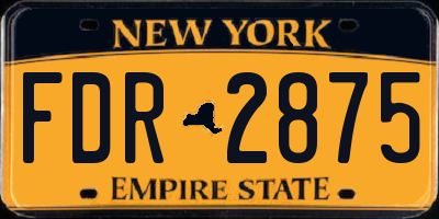 NY license plate FDR2875