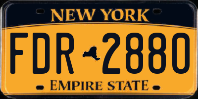 NY license plate FDR2880
