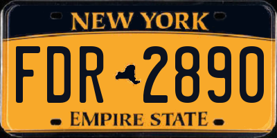 NY license plate FDR2890