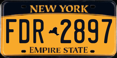 NY license plate FDR2897