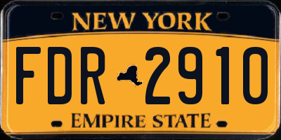 NY license plate FDR2910
