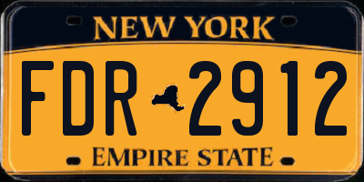 NY license plate FDR2912