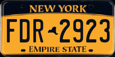 NY license plate FDR2923