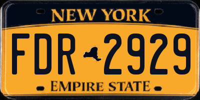 NY license plate FDR2929