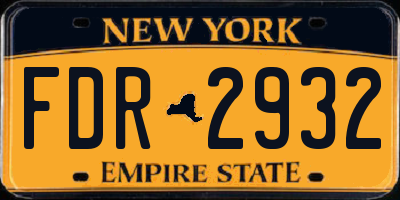 NY license plate FDR2932