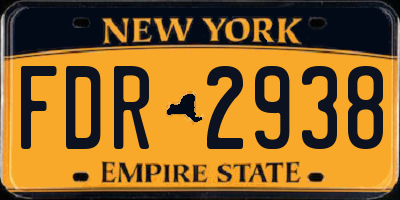 NY license plate FDR2938