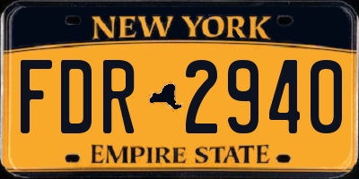 NY license plate FDR2940