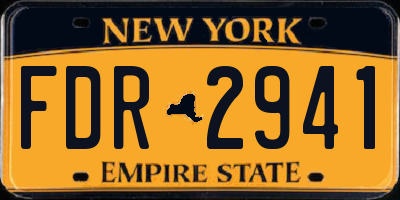 NY license plate FDR2941