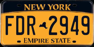 NY license plate FDR2949