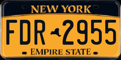 NY license plate FDR2955