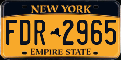 NY license plate FDR2965