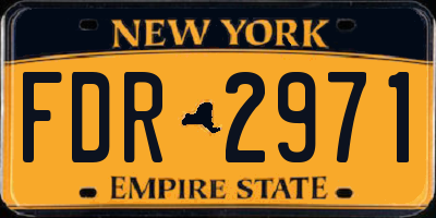 NY license plate FDR2971