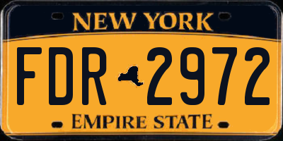 NY license plate FDR2972