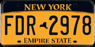 NY license plate FDR2978