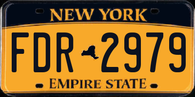 NY license plate FDR2979