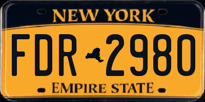 NY license plate FDR2980
