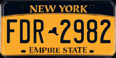 NY license plate FDR2982