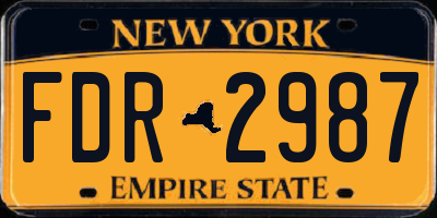NY license plate FDR2987