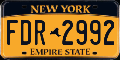 NY license plate FDR2992
