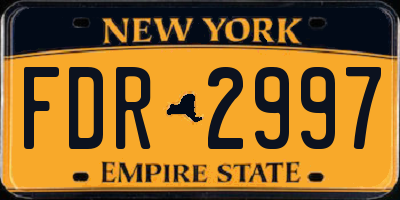 NY license plate FDR2997