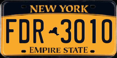 NY license plate FDR3010