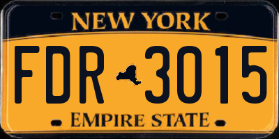 NY license plate FDR3015