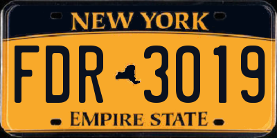 NY license plate FDR3019