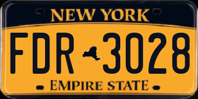 NY license plate FDR3028