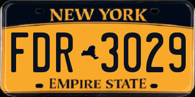 NY license plate FDR3029