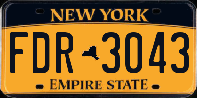 NY license plate FDR3043