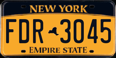 NY license plate FDR3045