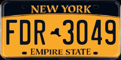 NY license plate FDR3049