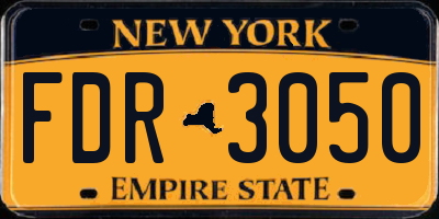 NY license plate FDR3050