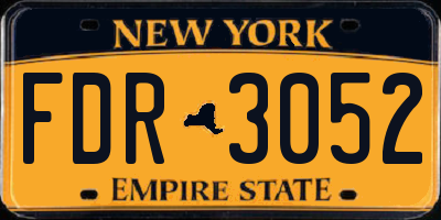 NY license plate FDR3052