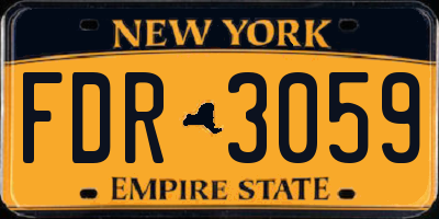 NY license plate FDR3059